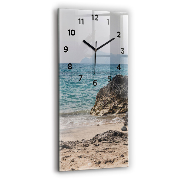 Modern vertical wall clock View of the Mediterranean Sea