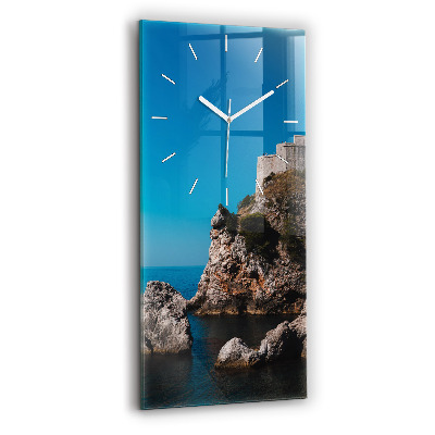 Modern vertical wall clock Cliffs in Dubrovnik