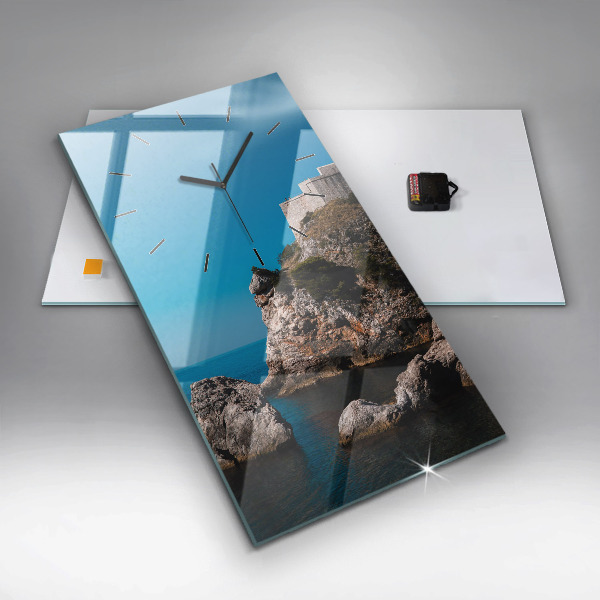 Modern vertical wall clock Cliffs in Dubrovnik