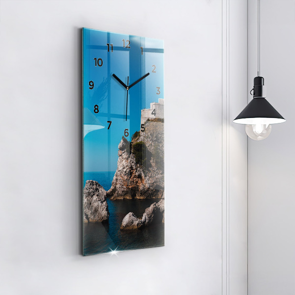 Modern vertical wall clock Cliffs in Dubrovnik