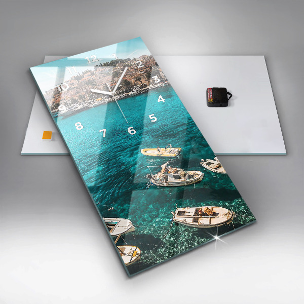 Modern vertical wall clock Boats in Croatia