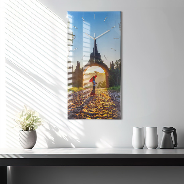 Modern vertical wall clock Surat Thani Park Thailand