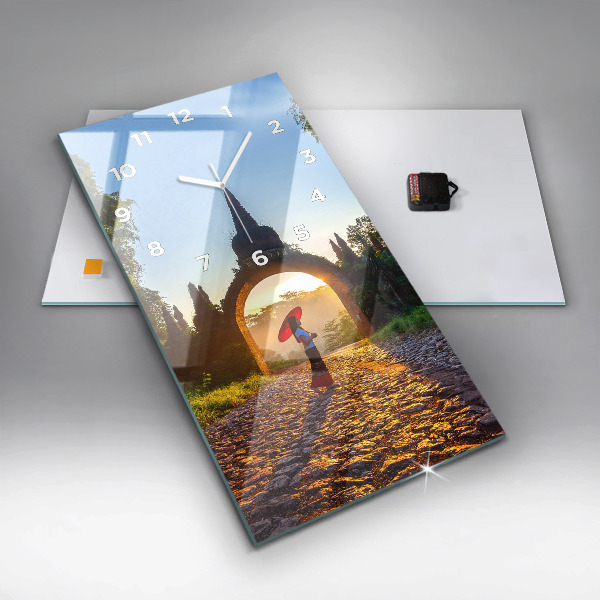 Modern vertical wall clock Surat Thani Park Thailand