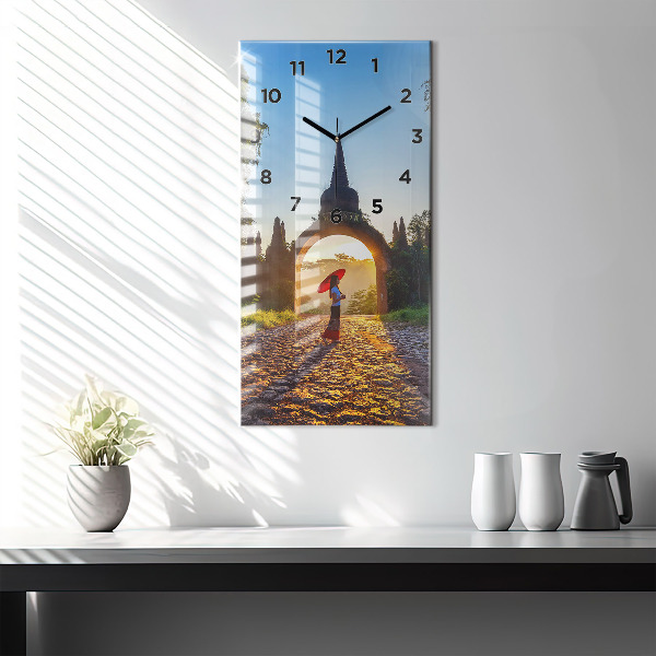 Modern vertical wall clock Surat Thani Park Thailand