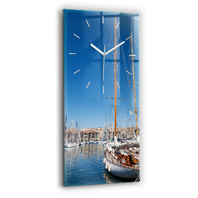 Modern vertical wall clock Marina in Marseille France