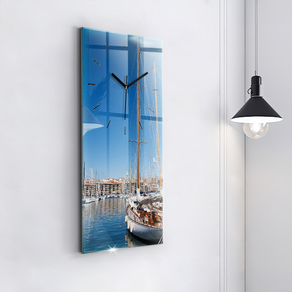 Modern vertical wall clock Marina in Marseille France