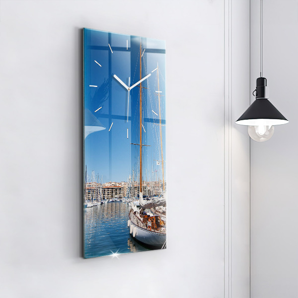 Modern vertical wall clock Marina in Marseille France
