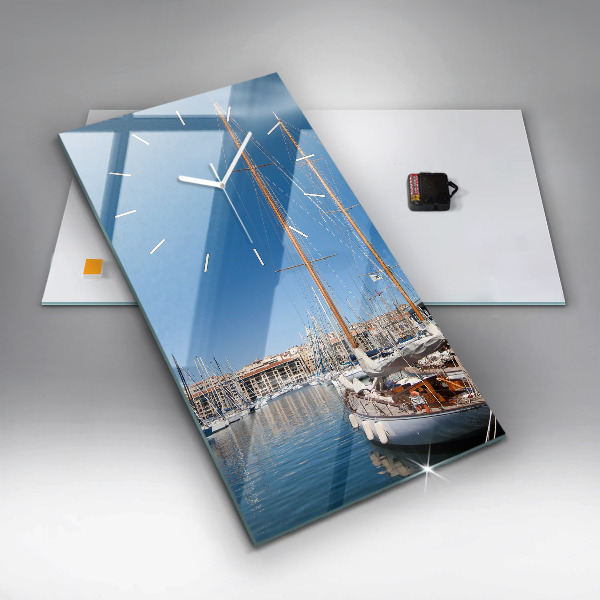 Modern vertical wall clock Marina in Marseille France