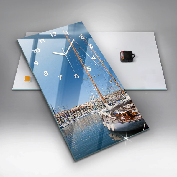 Modern vertical wall clock Marina in Marseille France