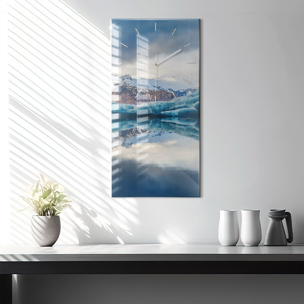 Modern vertical wall clock Lake Jokulsarlon Iceland