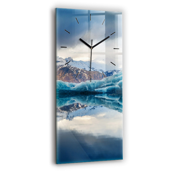 Modern vertical wall clock Lake Jokulsarlon Iceland