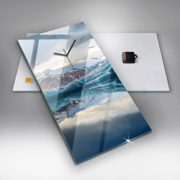 Modern vertical wall clock Lake Jokulsarlon Iceland