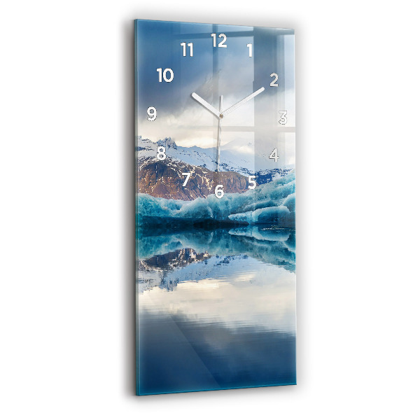 Modern vertical wall clock Lake Jokulsarlon Iceland