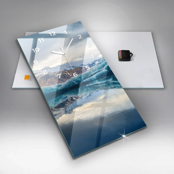 Modern vertical wall clock Lake Jokulsarlon Iceland