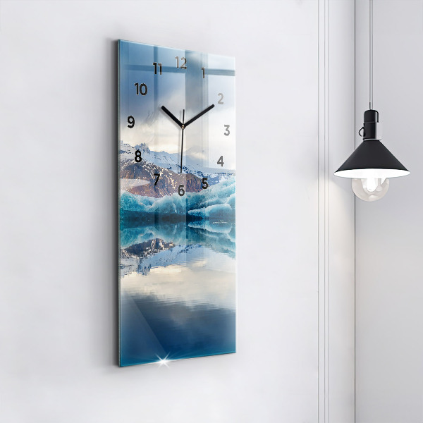 Modern vertical wall clock Lake Jokulsarlon Iceland