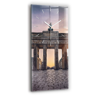 Modern vertical wall clock Brandenburg Gate