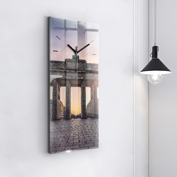 Modern vertical wall clock Brandenburg Gate