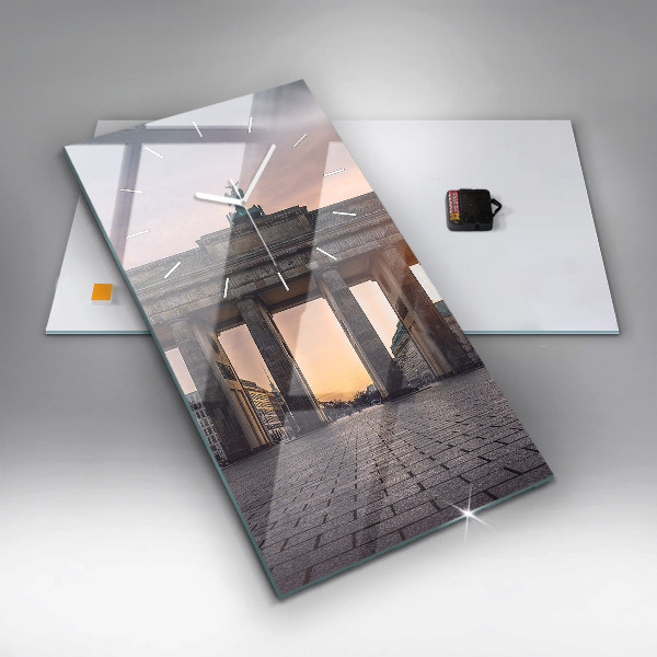 Modern vertical wall clock Brandenburg Gate