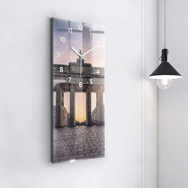 Modern vertical wall clock Brandenburg Gate