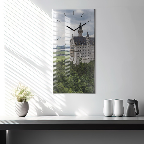 Modern vertical wall clock Neuschwanstein Castle