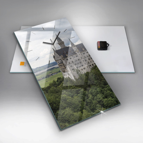 Modern vertical wall clock Neuschwanstein Castle
