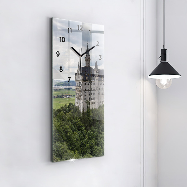 Modern vertical wall clock Neuschwanstein Castle