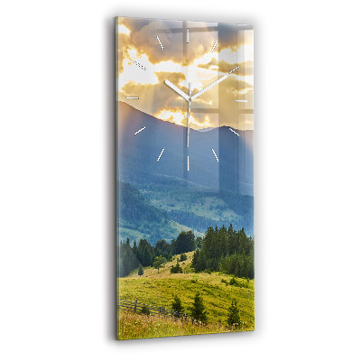 Modern vertical wall clock Landscape with forests