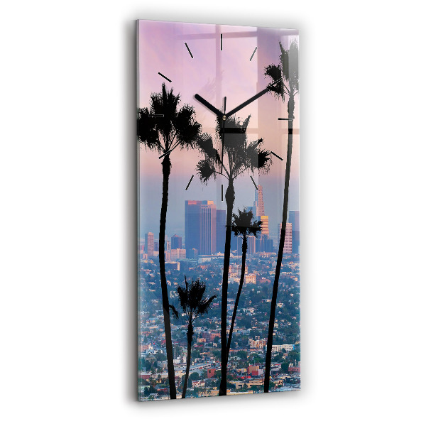 Modern vertical wall clock Los Angeles Sunset