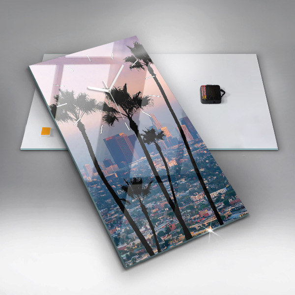Modern vertical wall clock Los Angeles Sunset