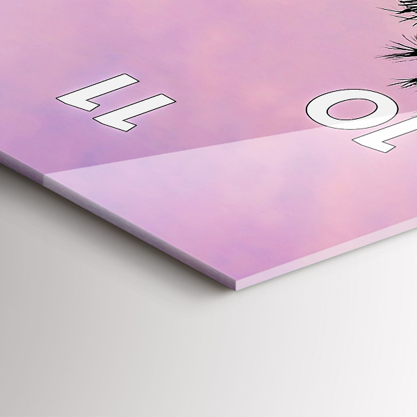 Modern vertical wall clock Los Angeles Sunset