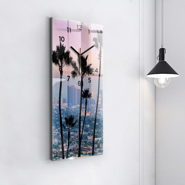 Modern vertical wall clock Los Angeles Sunset