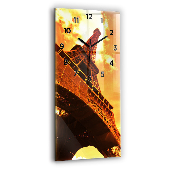 Modern vertical wall clock The Eiffel Tower in Paris