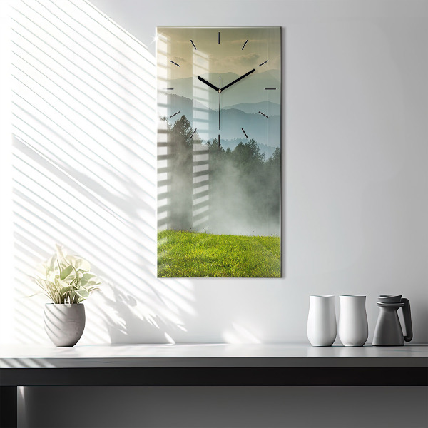 Modern vertical wall clock Mountain landscape
