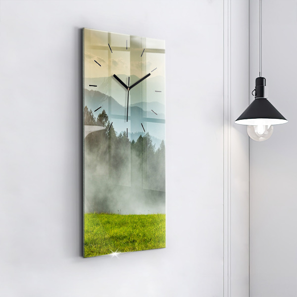 Modern vertical wall clock Mountain landscape