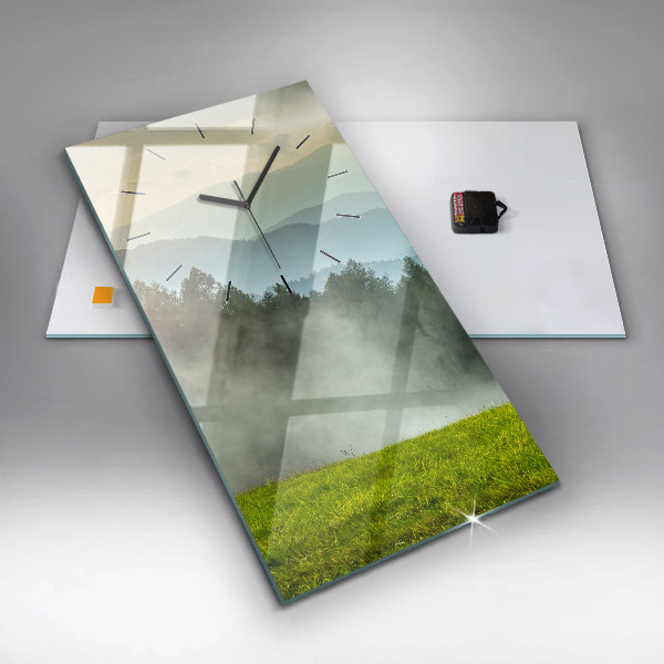 Modern vertical wall clock Mountain landscape