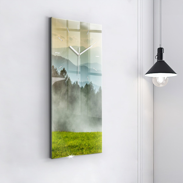 Modern vertical wall clock Mountain landscape