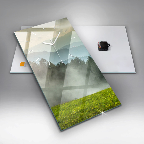 Modern vertical wall clock Mountain landscape