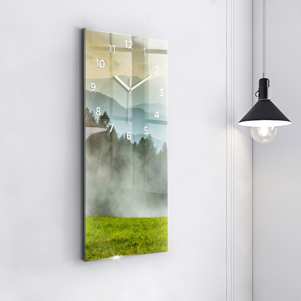 Modern vertical wall clock Mountain landscape