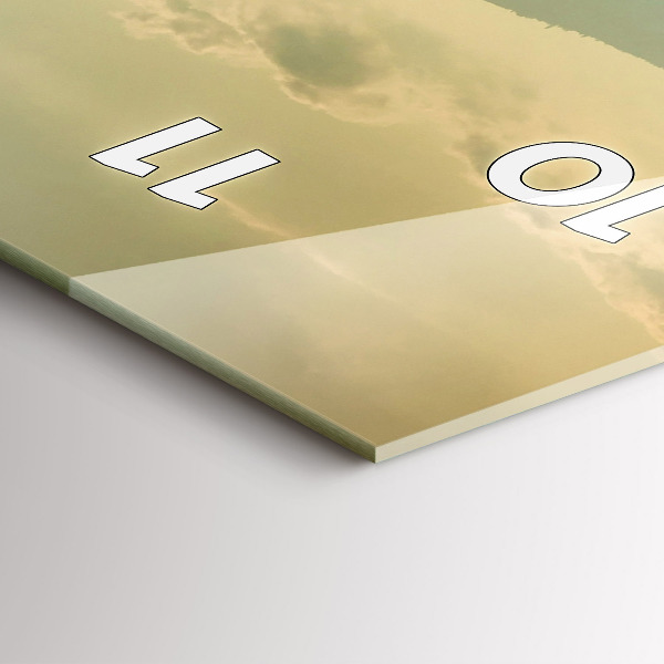 Modern vertical wall clock Mountain landscape