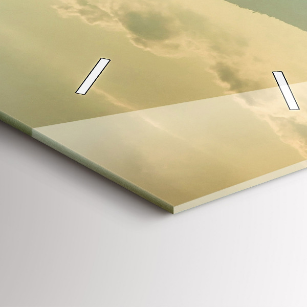 Modern vertical wall clock Mountain landscape