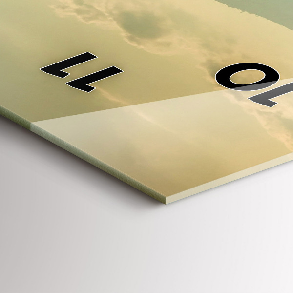 Modern vertical wall clock Mountain landscape