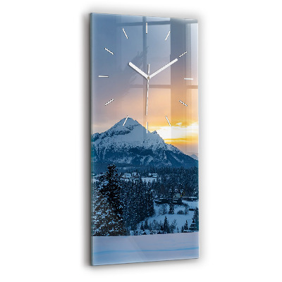 Modern vertical wall clock Mountain landscape