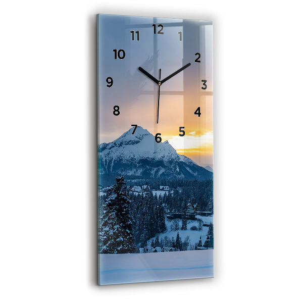 Modern vertical wall clock Mountain landscape