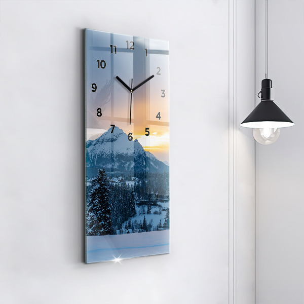 Modern vertical wall clock Mountain landscape