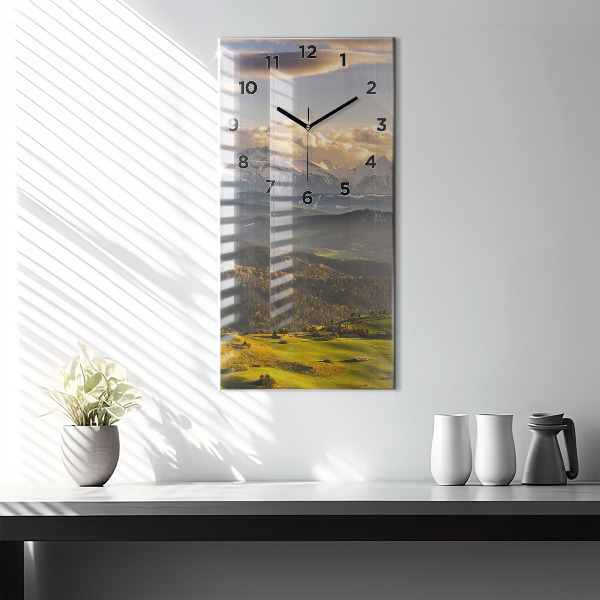 Modern vertical wall clock Pieniny – Wysoki Wierch