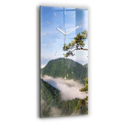 Modern vertical wall clock Sokolica Peak in the Pieniny Mountains