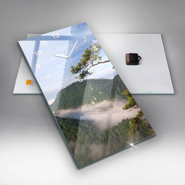 Modern vertical wall clock Sokolica Peak in the Pieniny Mountains