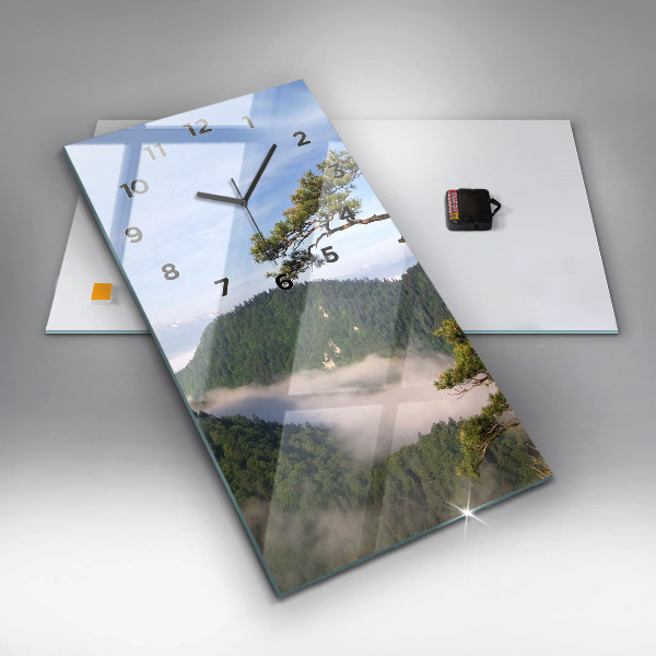 Modern vertical wall clock Sokolica Peak in the Pieniny Mountains