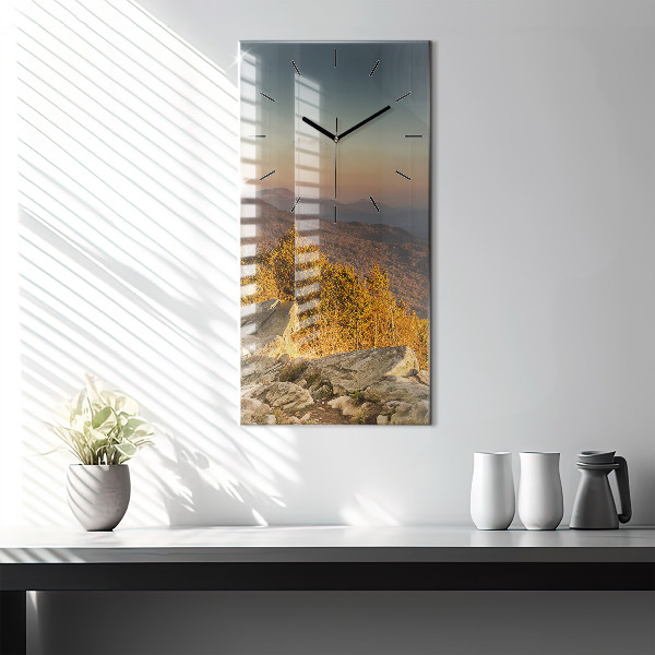 Modern vertical wall clock Bieszczady Mountains