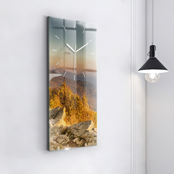 Modern vertical wall clock Bieszczady Mountains